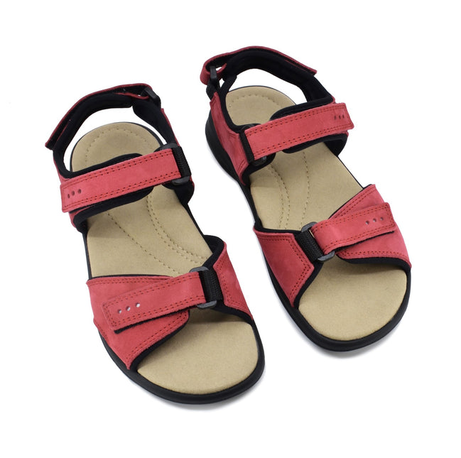 Liiva Women's Leather Sandals - Red