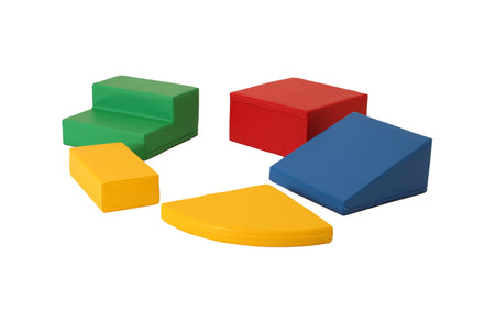 Soft Play 5 Foam Block Set - Multi Color Corner Climber