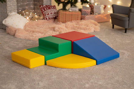 Soft Play 5 Foam Block Set - Multi Color Corner Climber
