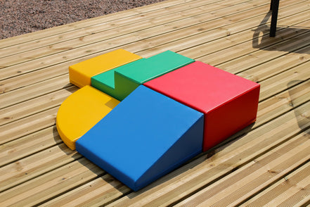 Soft Play 5 Foam Block Set - Multi Color Corner Climber