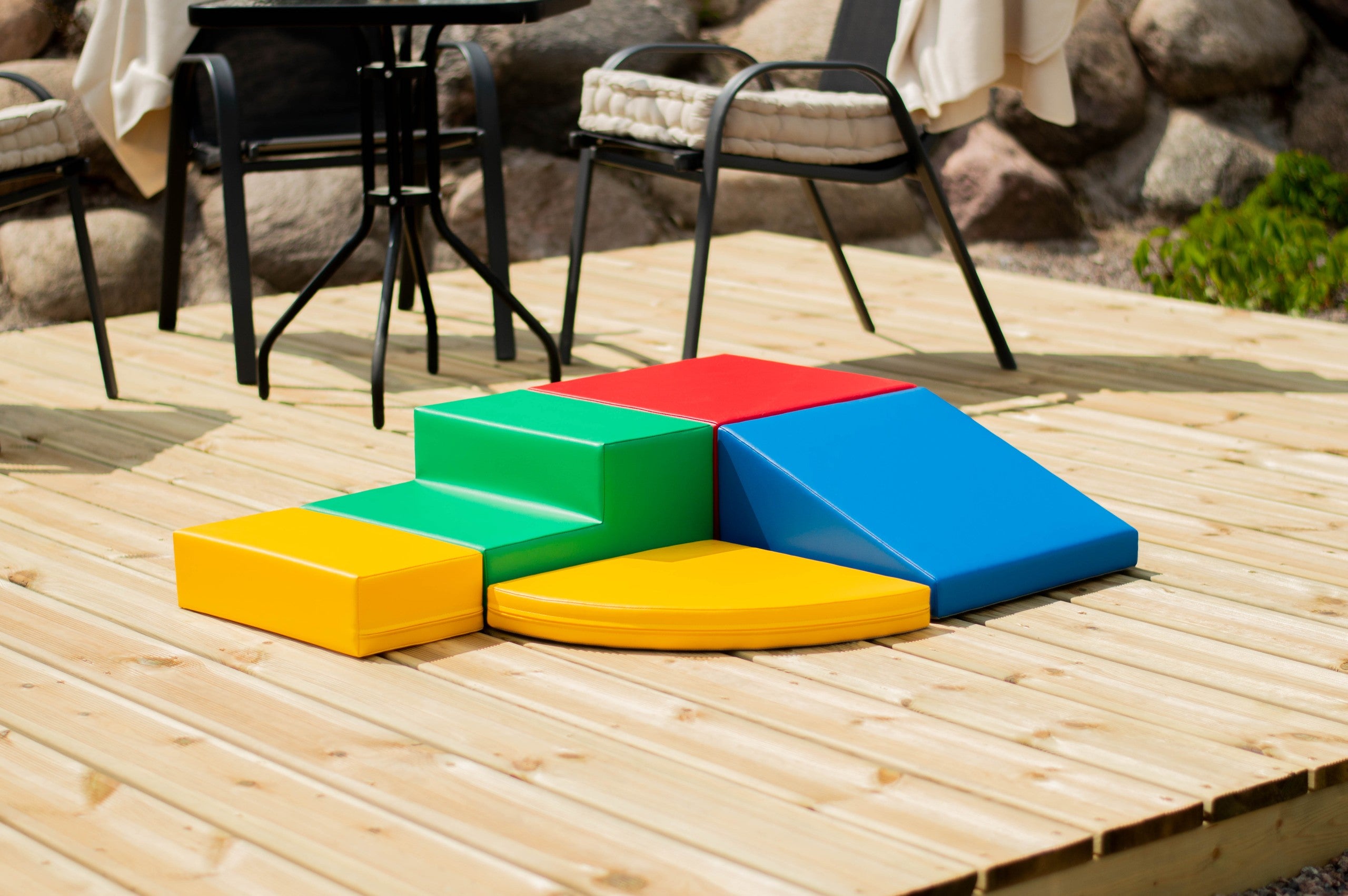 Soft Play 5 Foam Block Set - Multi Color Corner Climber