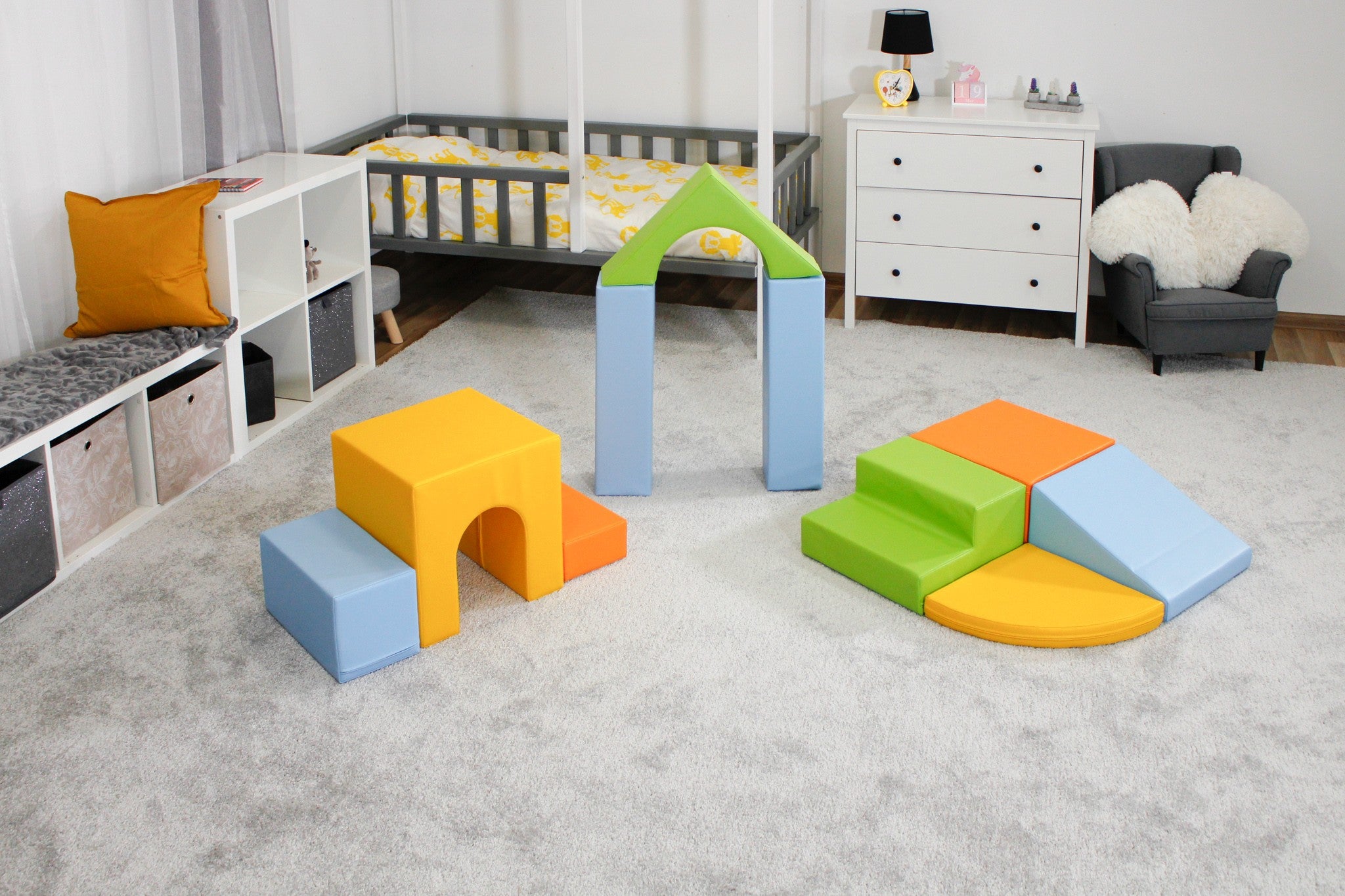 Soft Play 10 Foam Block Set - Light Multicolor Creativity