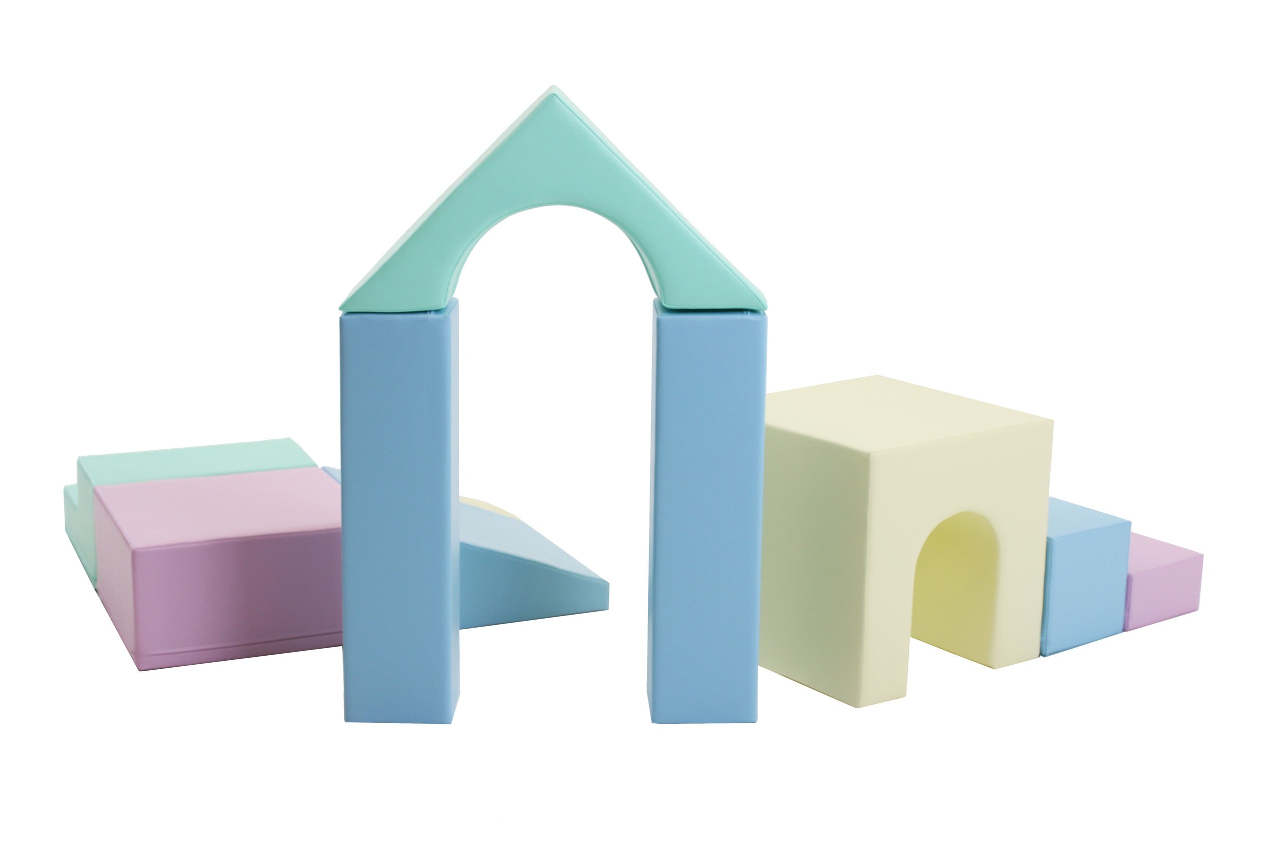 Soft Play 10 Foam Block Set - Light Pastel Creativity