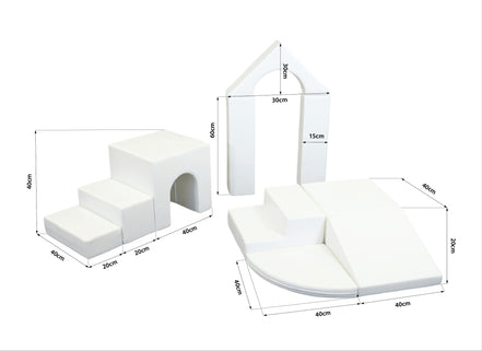 Soft Play 10 Foam Block Set - White Creativity