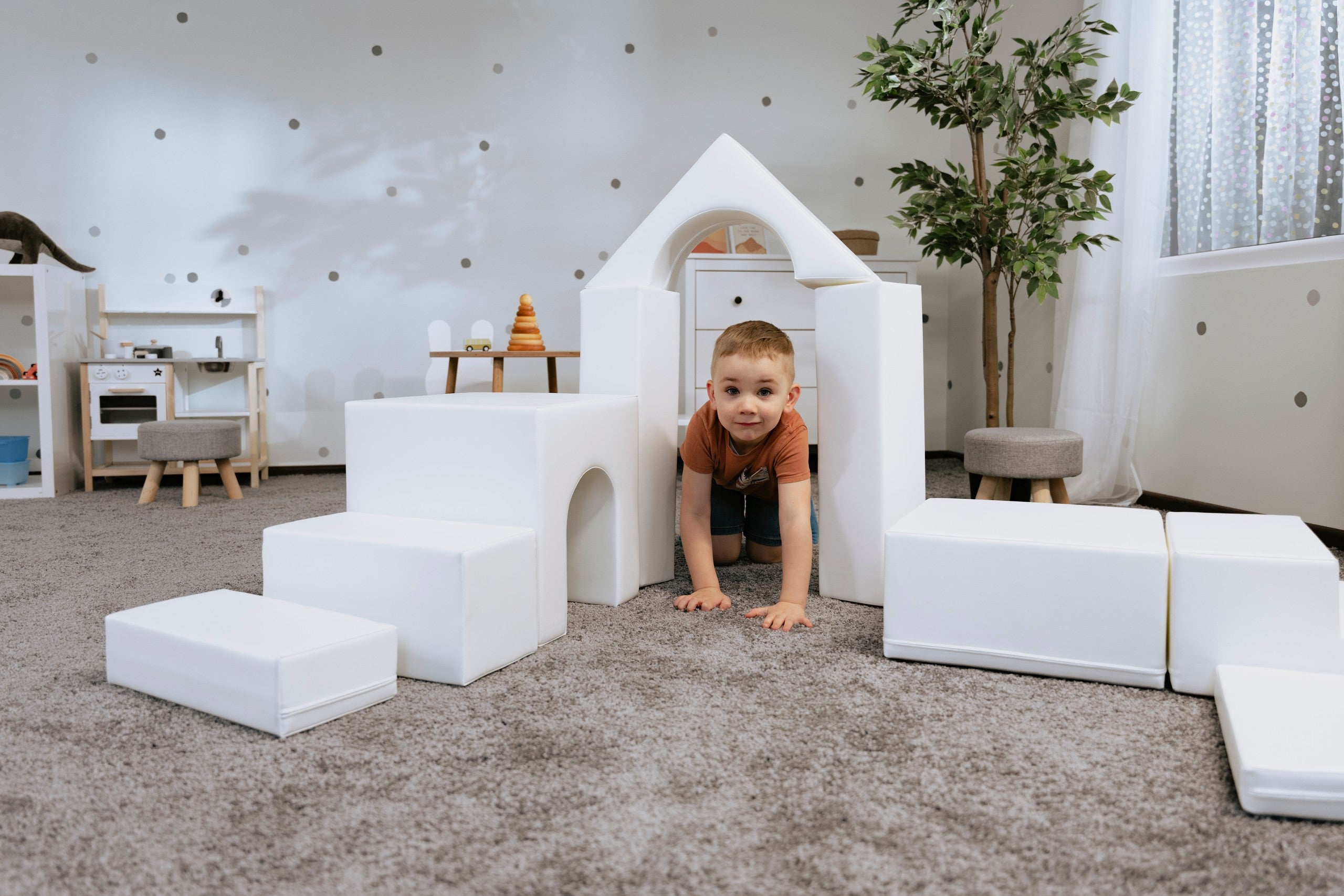 Soft Play 10 Foam Block Set - White Creativity