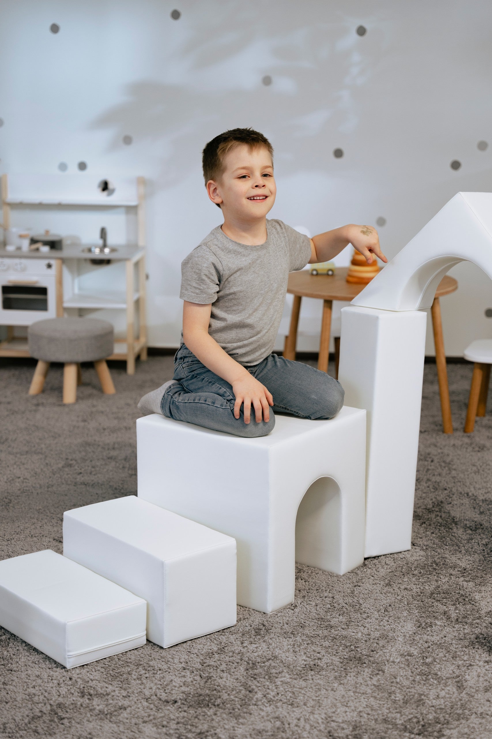 Soft Play 10 Foam Block Set - White Creativity