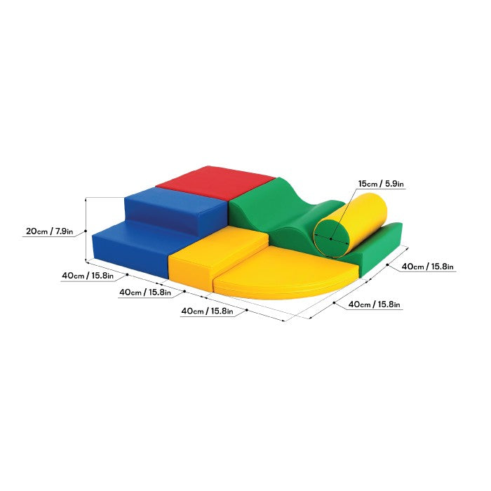 Soft Play 6 Foam Block Set - Multicolor Explorer