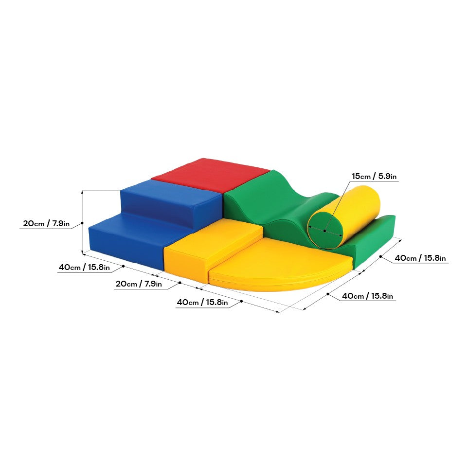 Soft Play 6 Foam Block Set - Multicolor Explorer
