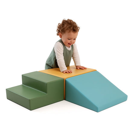Soft Play 3 Foam Block Set - Pastel Turquoise Mini Climbie