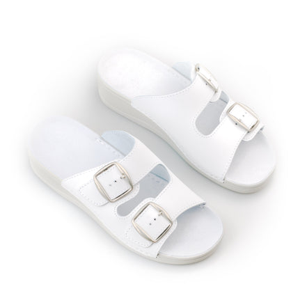 Anne Healed Sandals - White