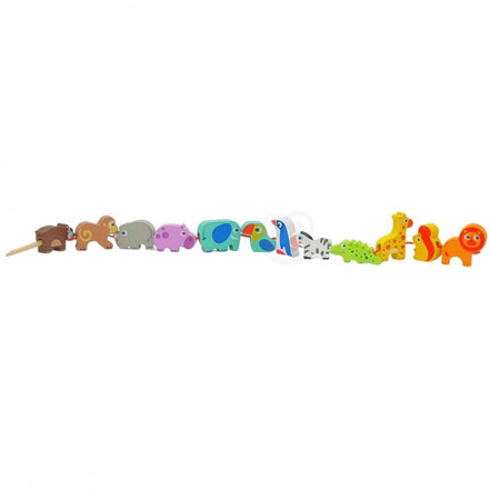 Safari Animal Shaped Wooden Threading Blocks