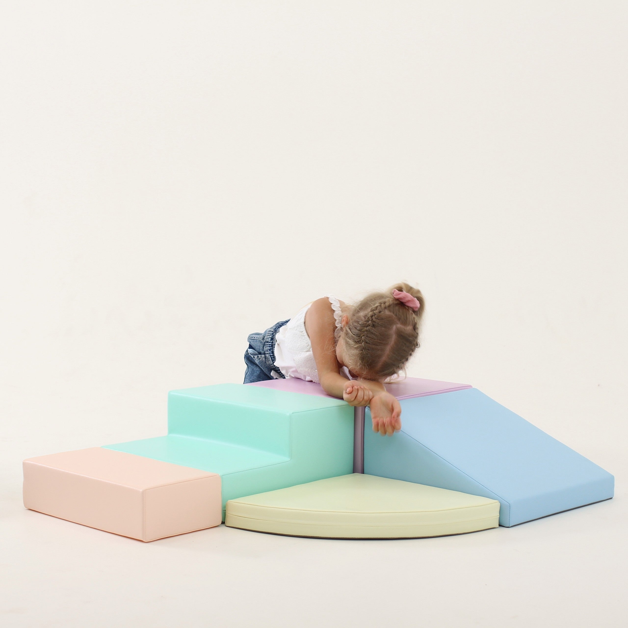 Soft Play 5 Foam Block Set - Light Pastel Corner Climber XL