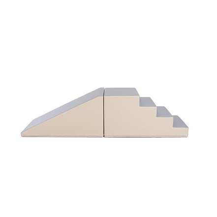 Soft Play Step and Slide Set - Beige and Grey