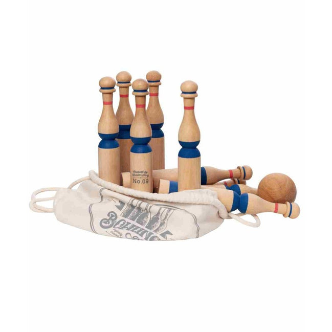 Wooden Bowling Pins - Blue